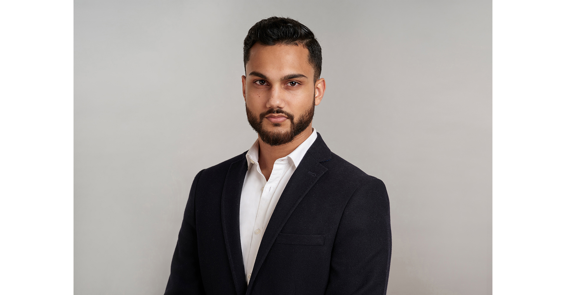 Businessman posing for a corporate head shot for a photo shoot