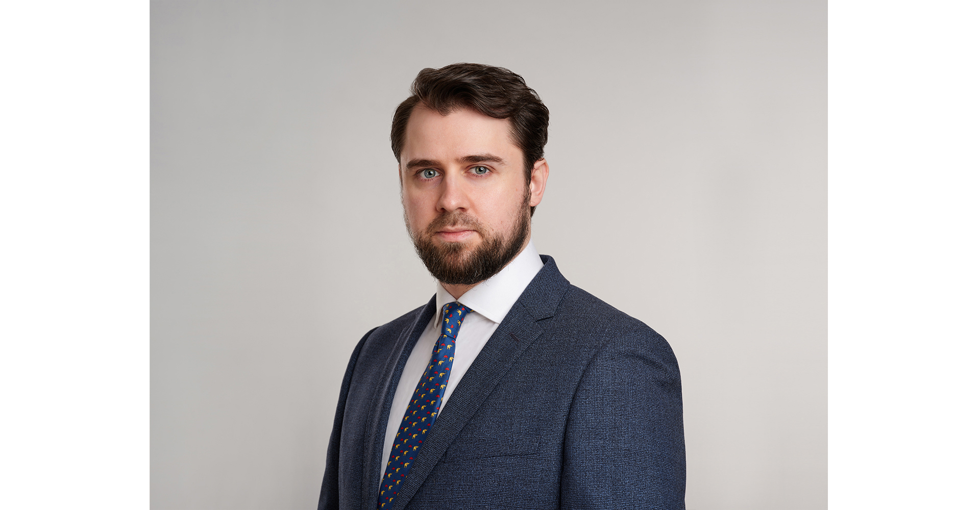 Businessman posing for a corporate head shot for a photo shoot