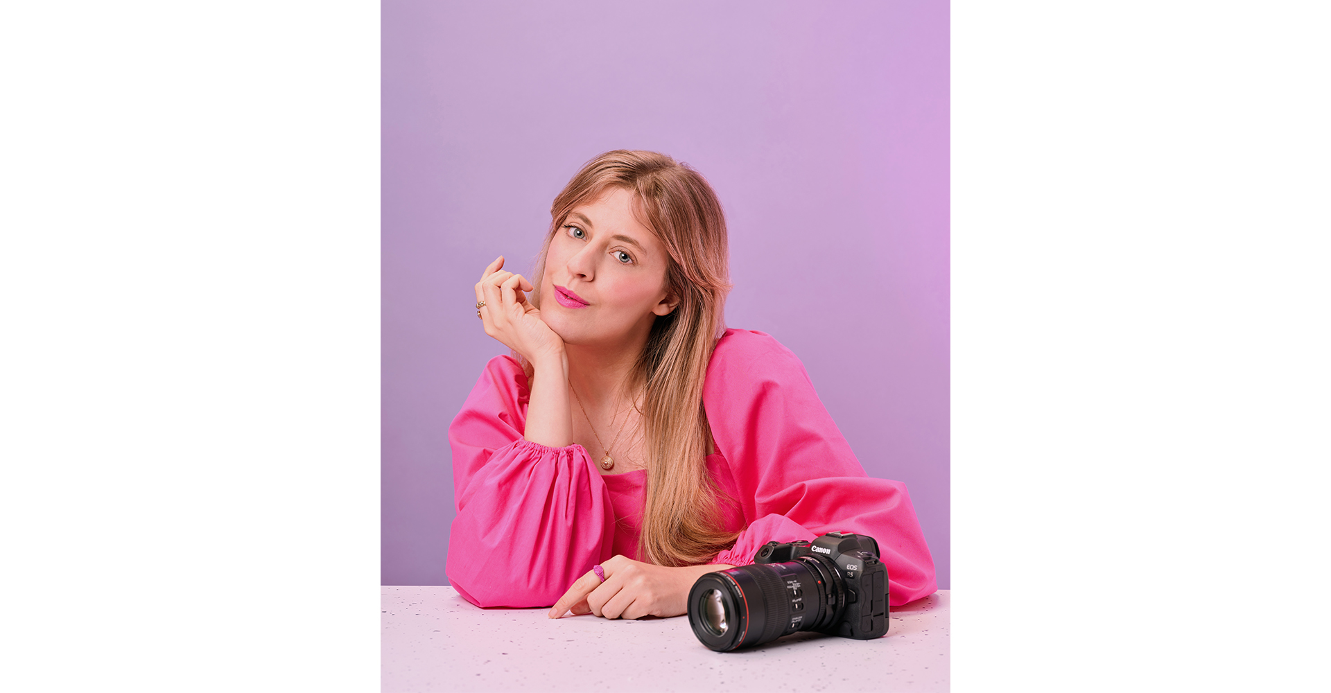 brand head shot main restaurant in Mayfair london wearing spotty dress in bar