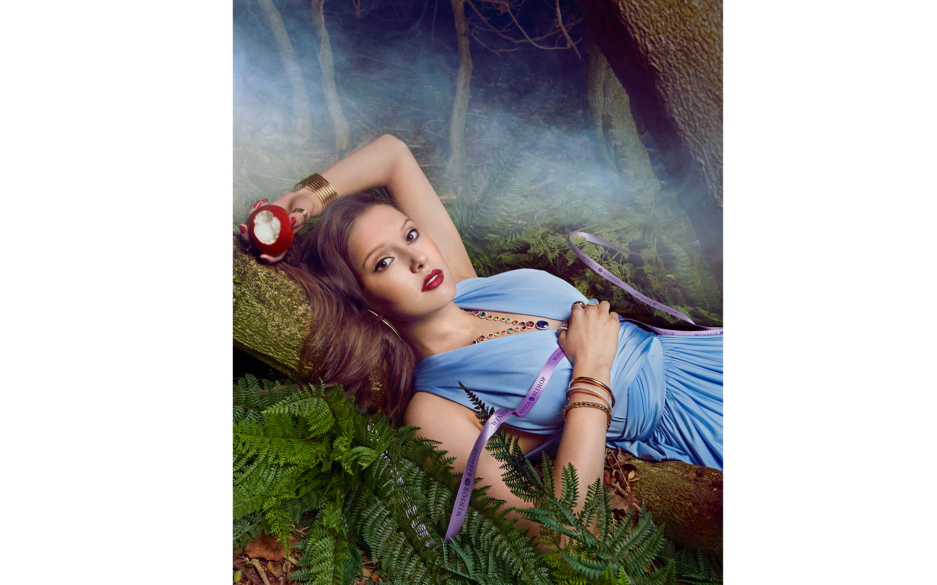 advertising jewellery photo shoot for winsor bishop & Prestons Norwich with model on location